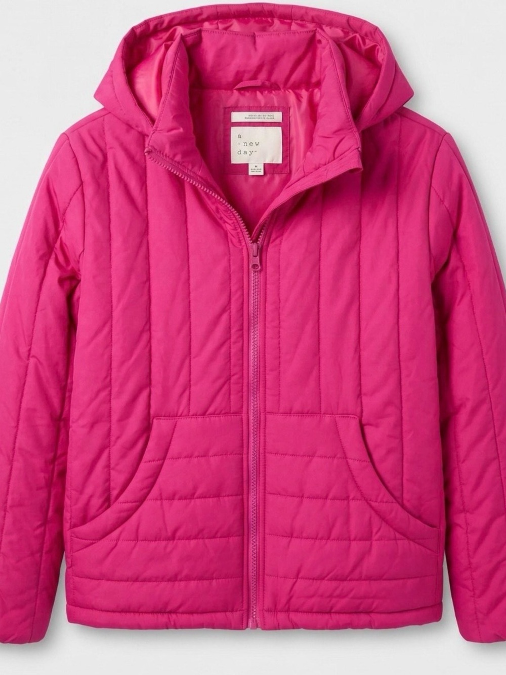new day Hooded Puffer Jacket in Pink XS Like New